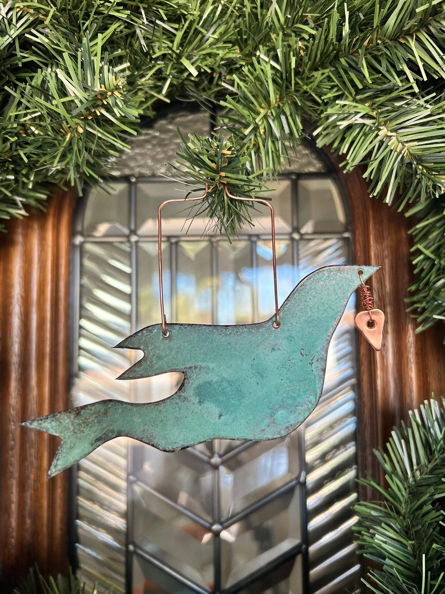 Dove Copper Christmas Ornament