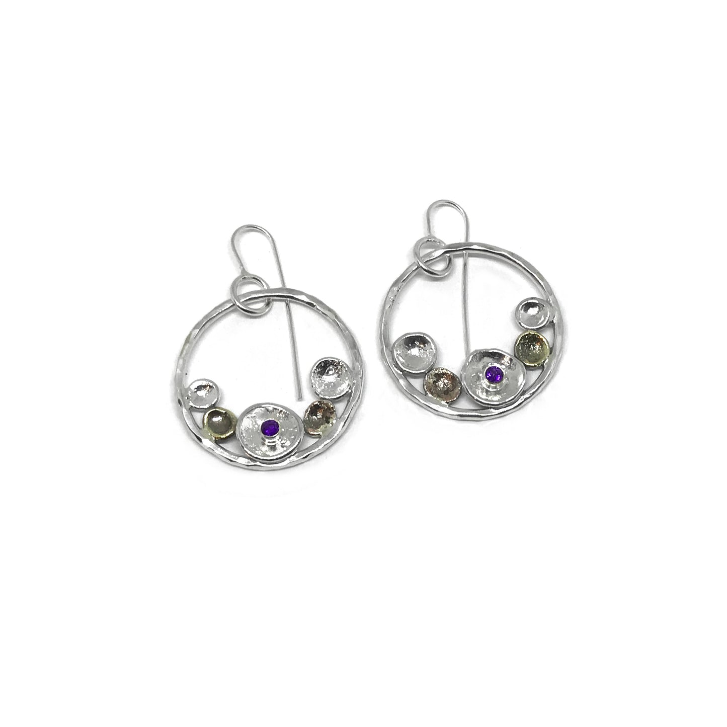 Pebble on the Beach Earring Series: Amethyst