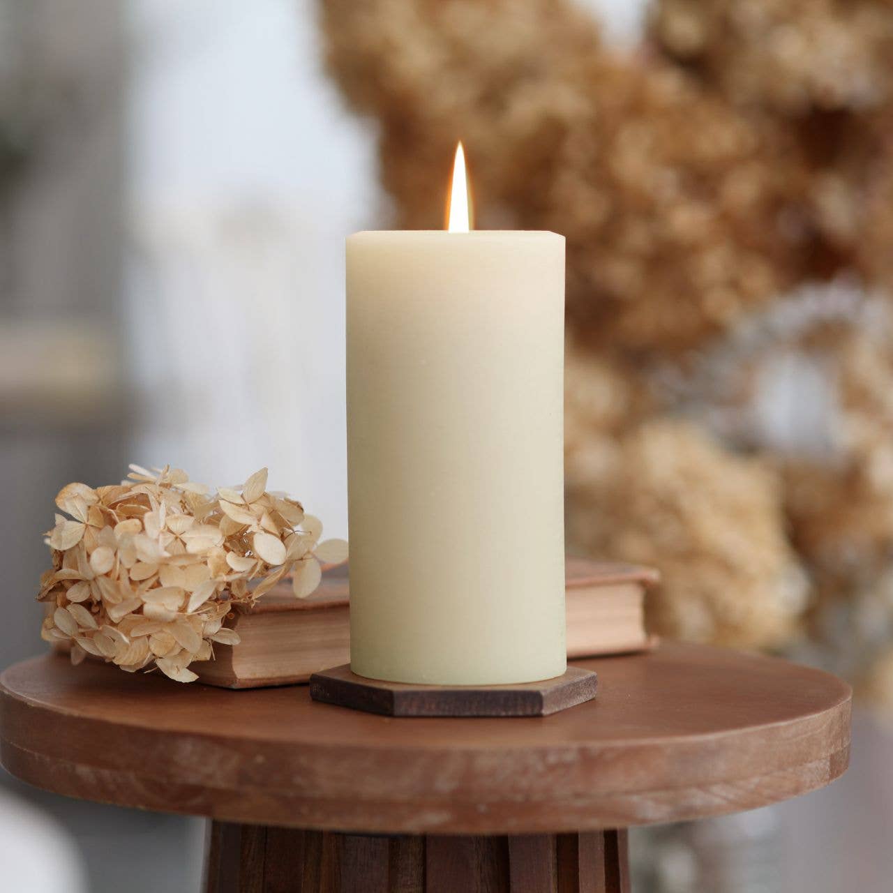 Pure Beeswax Pillars: Small (2" x 4.75") / Natural