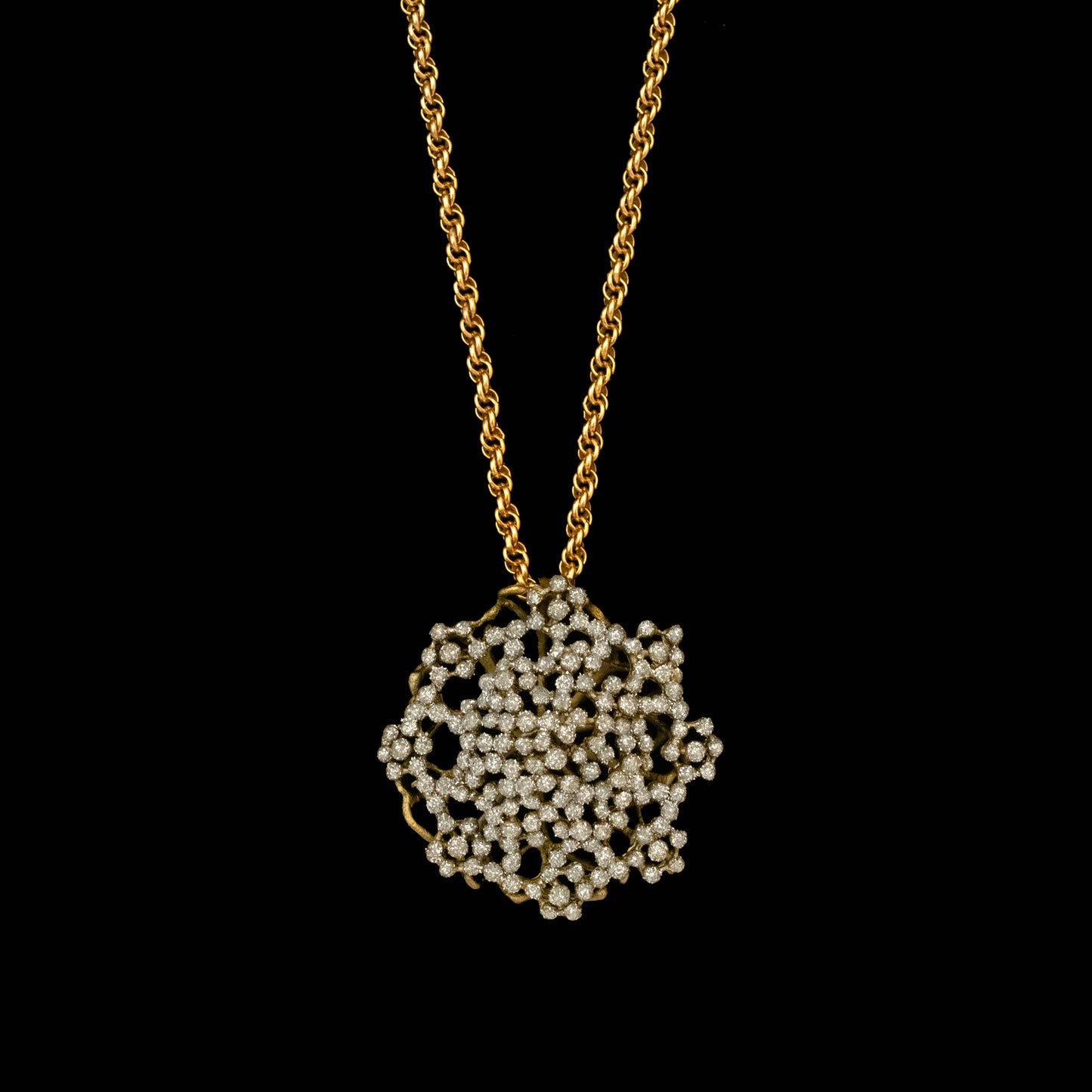 Queen Anne's Lace Statement Pendant - 18" Adj. Rope Chain