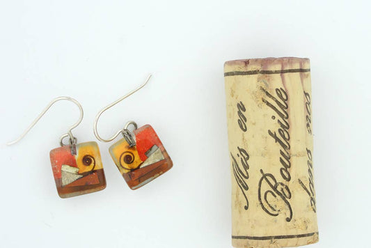 Santa Fe Snail Square Earrings