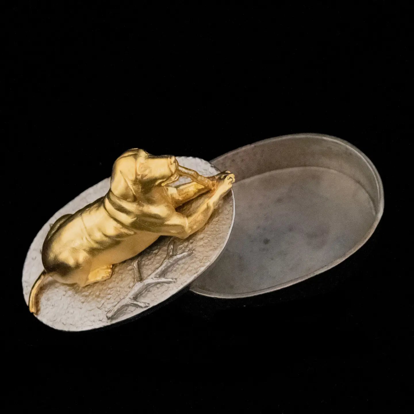 Dog with a Stick Trinket Box