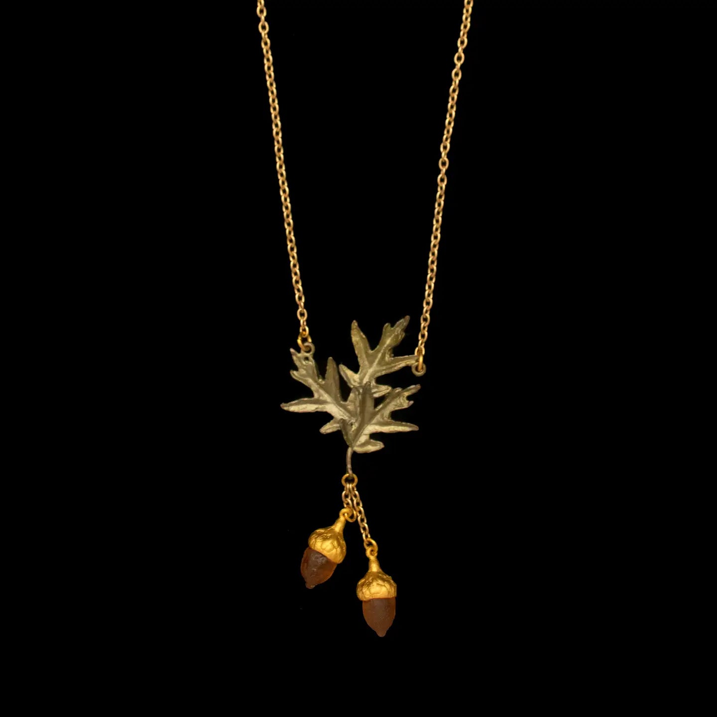 Pine Oak Double Acorn Necklace - 16inch