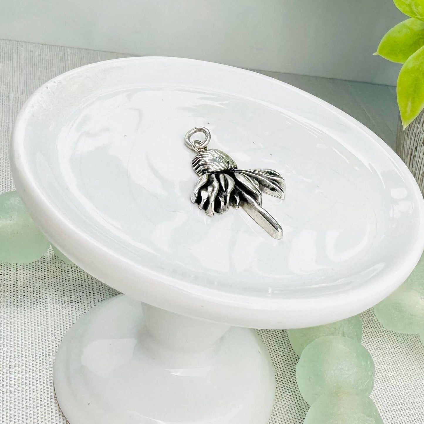 Sterling Silver Cone Flower Charm