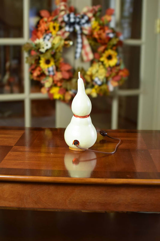 Hand-Crafted Ghost Gourd - Jake Small Tall Lit - Halloween