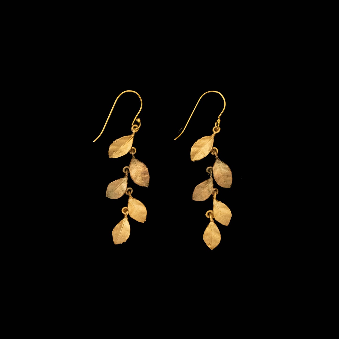 Golden Autumn Long Wire Earrings