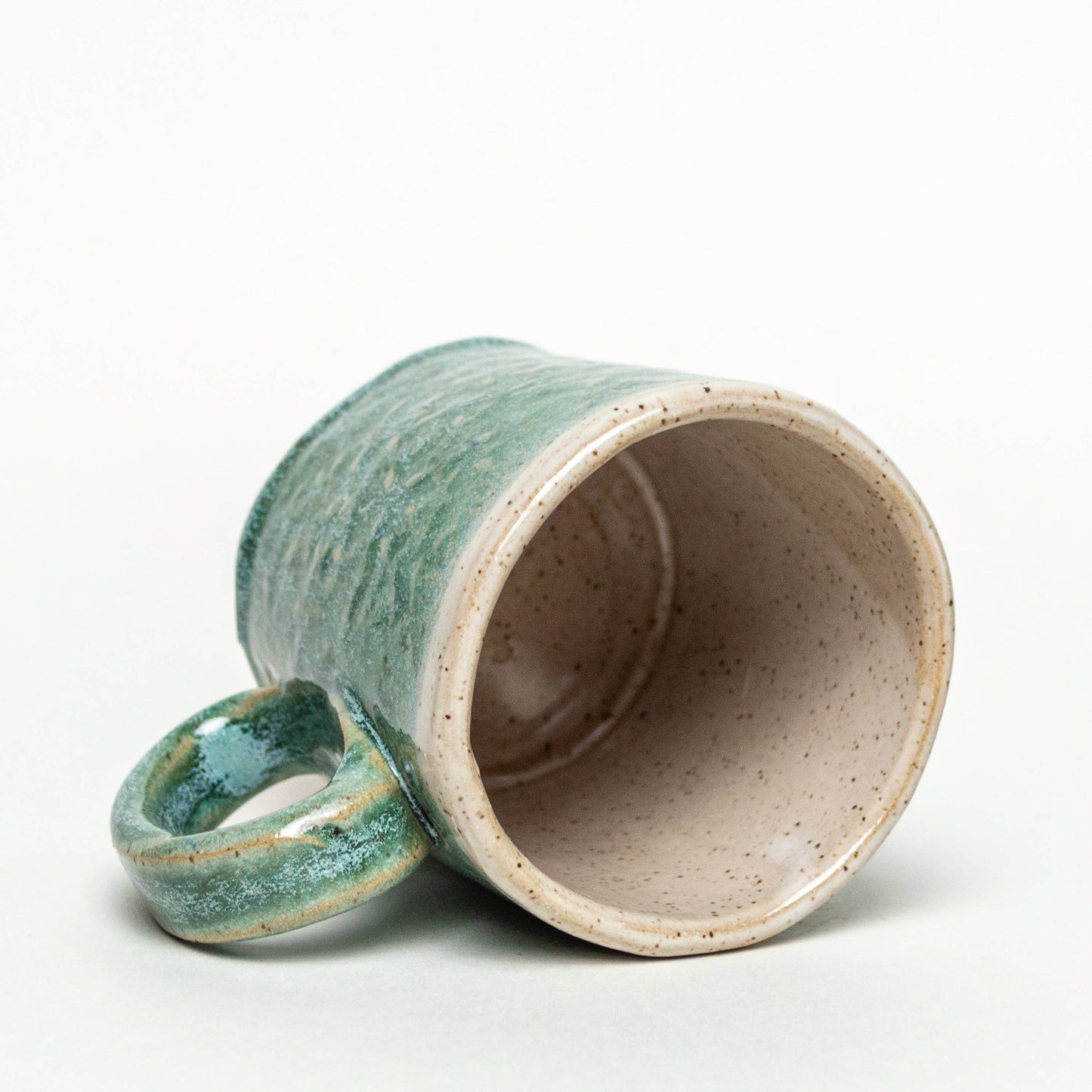 Sea Turtle Pattern Handmade Ceramic Ivory/Green 12oz Mug