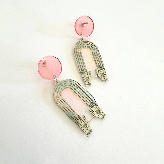 The Portals | Iridescent Acrylic + Stainless Steel w Pink