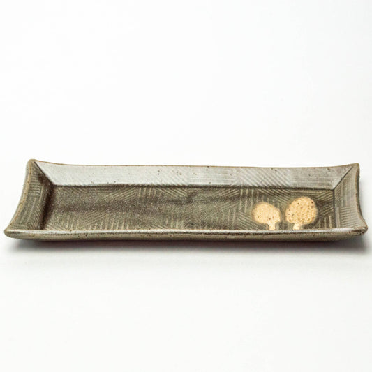 Morel Mushroom Pattern Handmade Ceramic Olive/Butter Dish