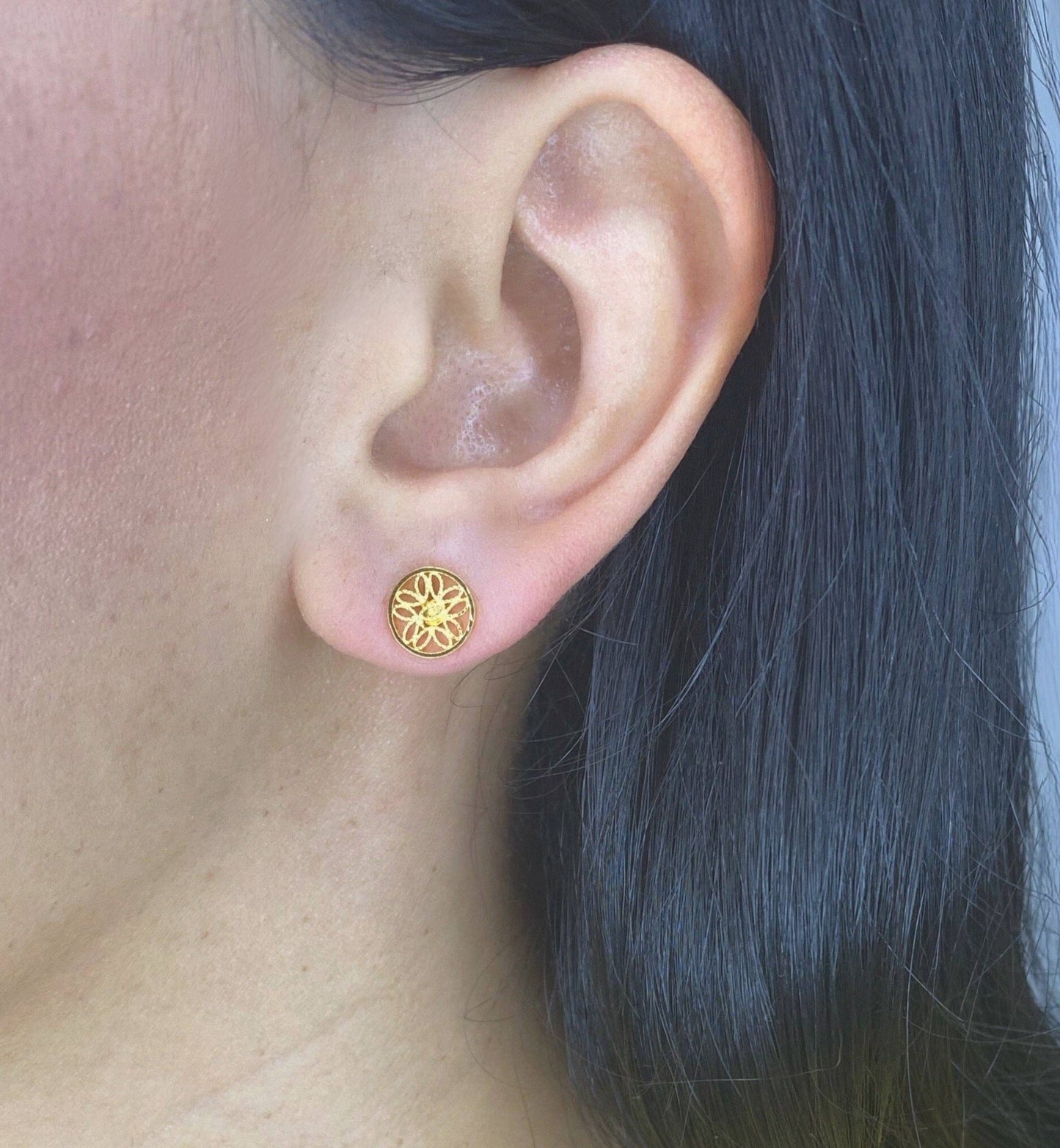 ALICE GOLD STUD EARRINGS FILIGREE