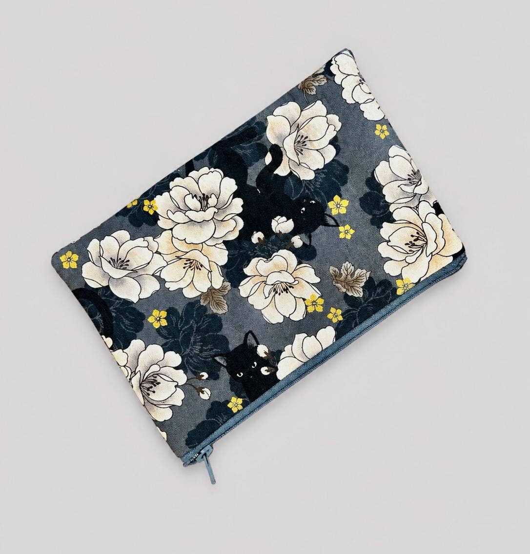 Multi-Purpose Cat Design Fabric Zipper Pouch