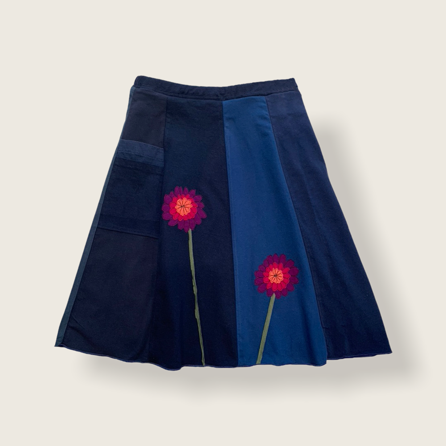 Classic Applique Skirt-Zinnia: Blues