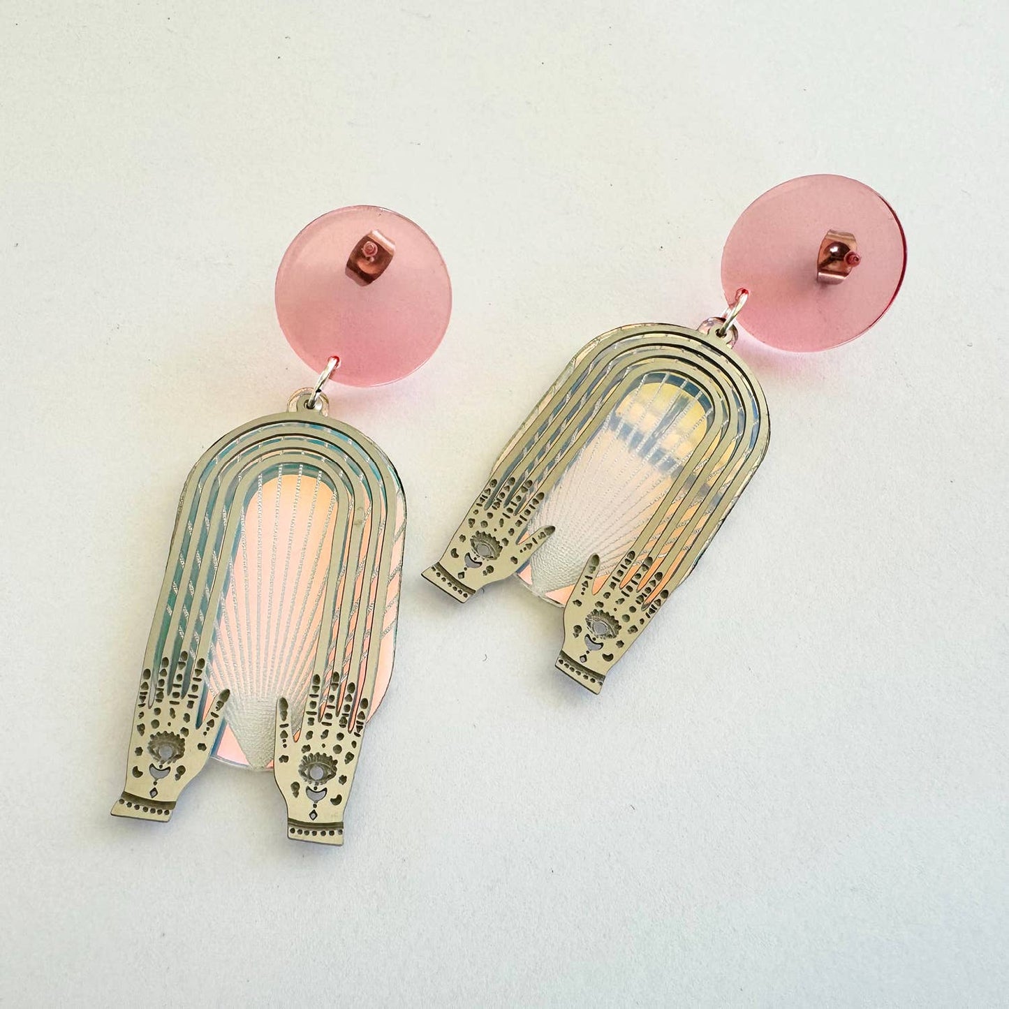 The Portals | Iridescent Acrylic + Stainless Steel w Pink