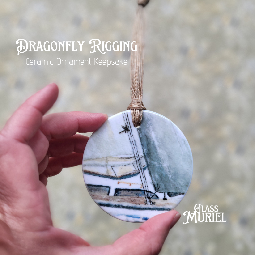 "Dragonfly Rigging" Ceramic Ornament