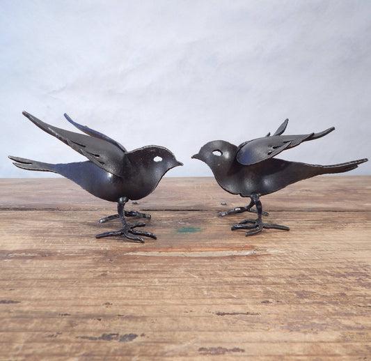 Forged Steel Songbird Sculpture