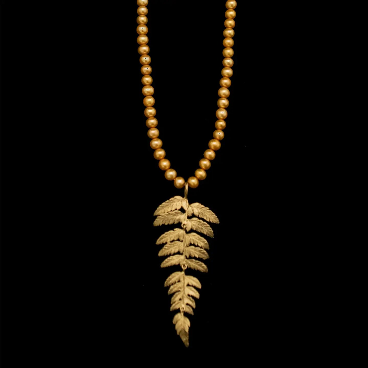 Fern and Pearl Necklace - 18in