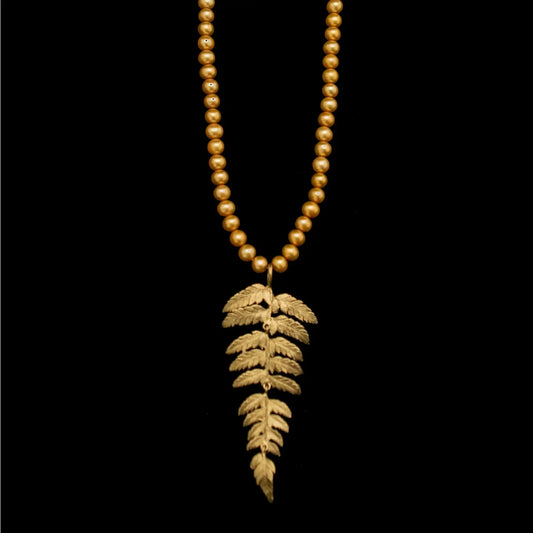 Fern and Pearl Necklace - 18in
