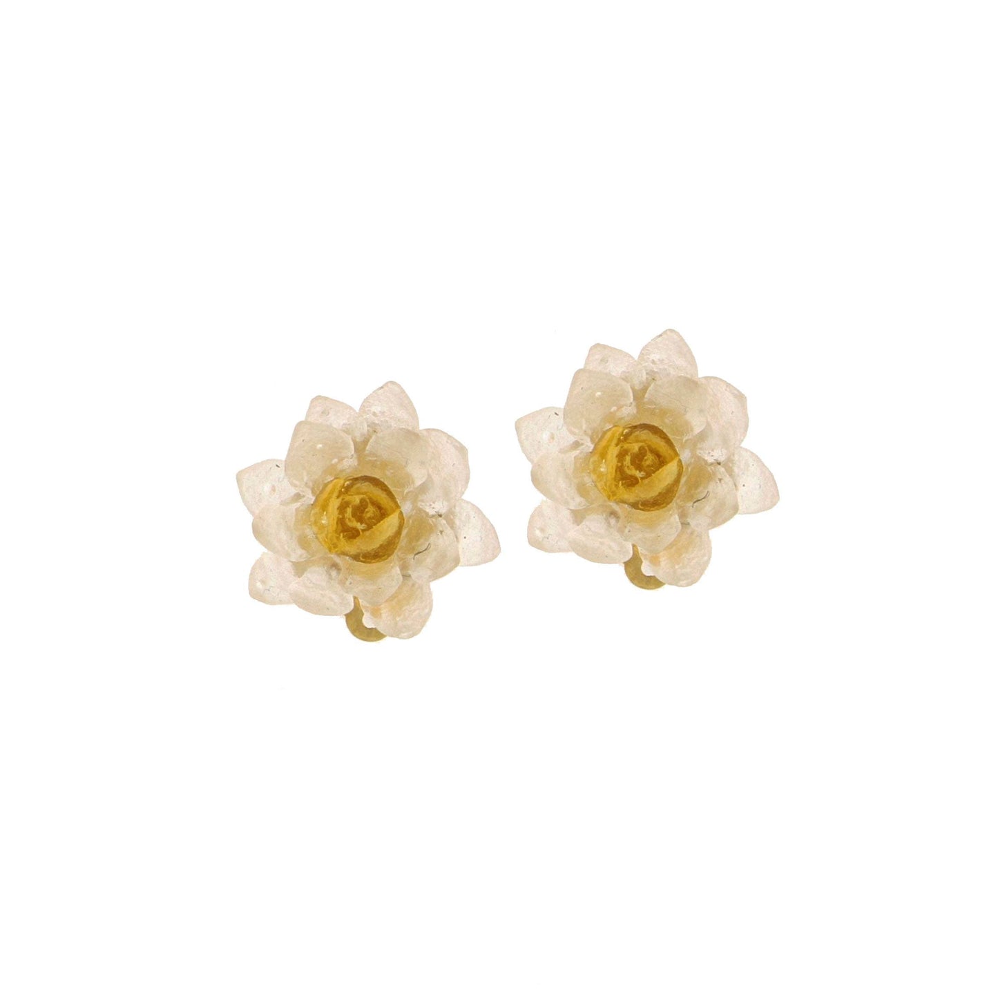 Water Lily Clip Earrings: Multi