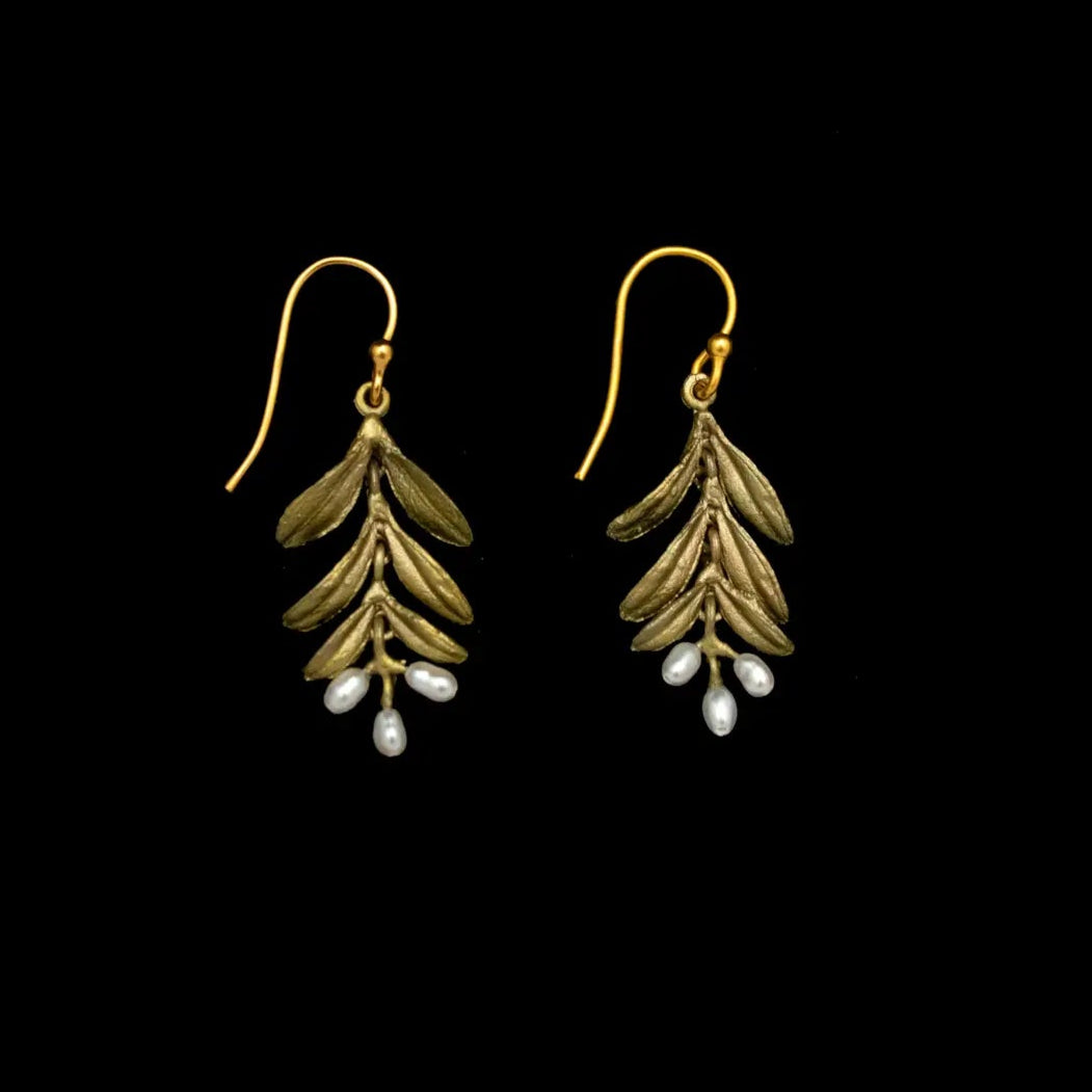 Garden Vine Earrings with Pearls