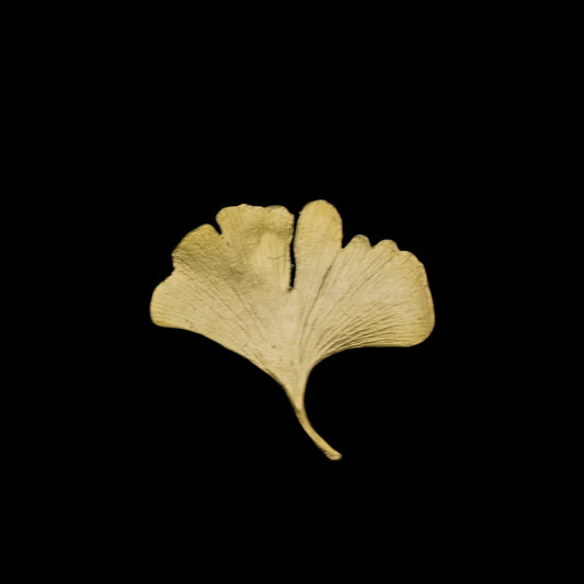 Gold Gingko Brooch