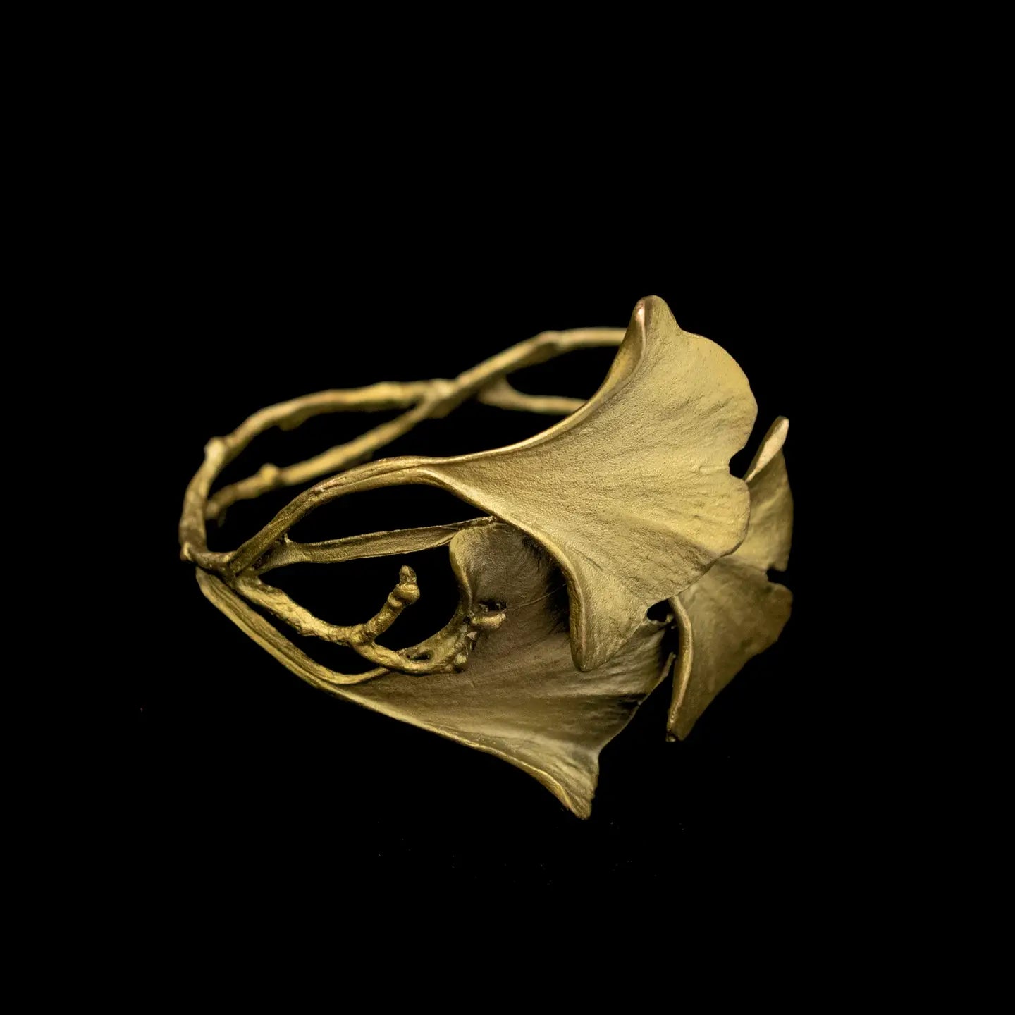 cuff-bracelet-gingko-leaf-cast-metal