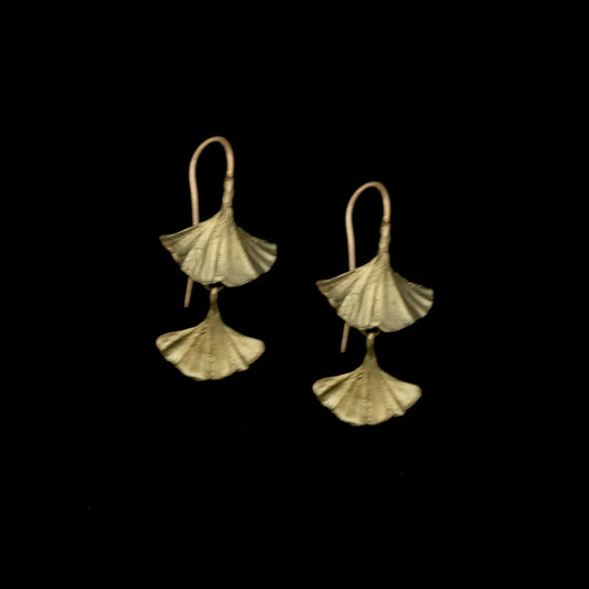 Ginkgo Double Leaf Earrings