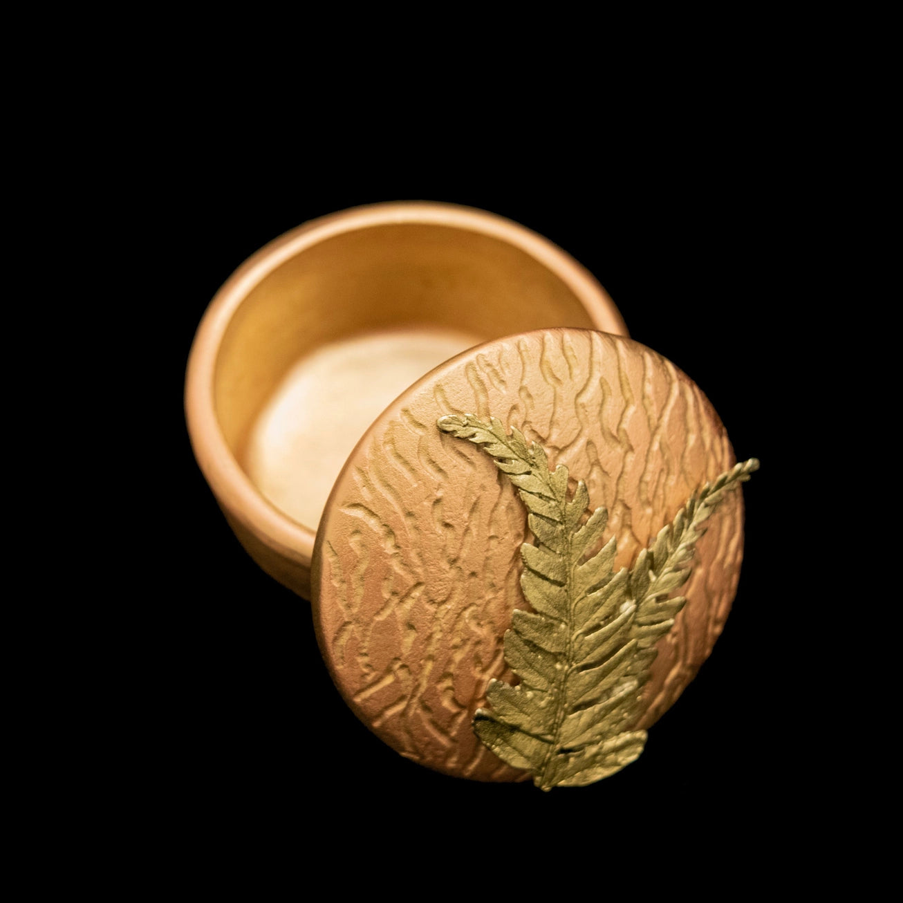 Gold Fern Trinket Box