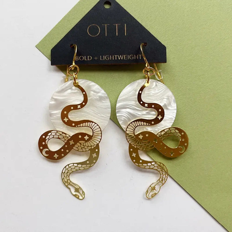 Gold Snake Earrings