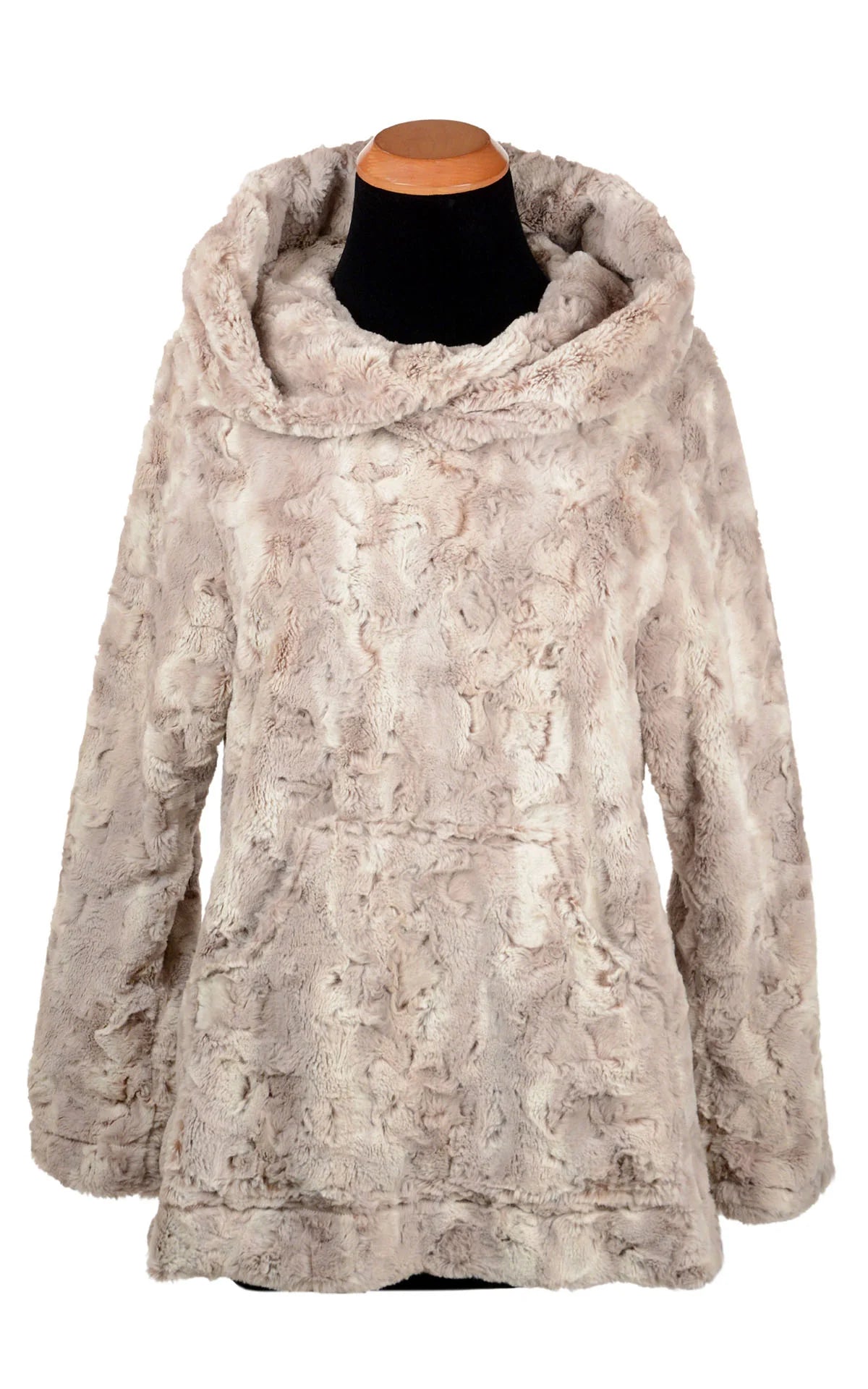 Luxury Faux Fur Hooded Lounger - Cafe Au Lait