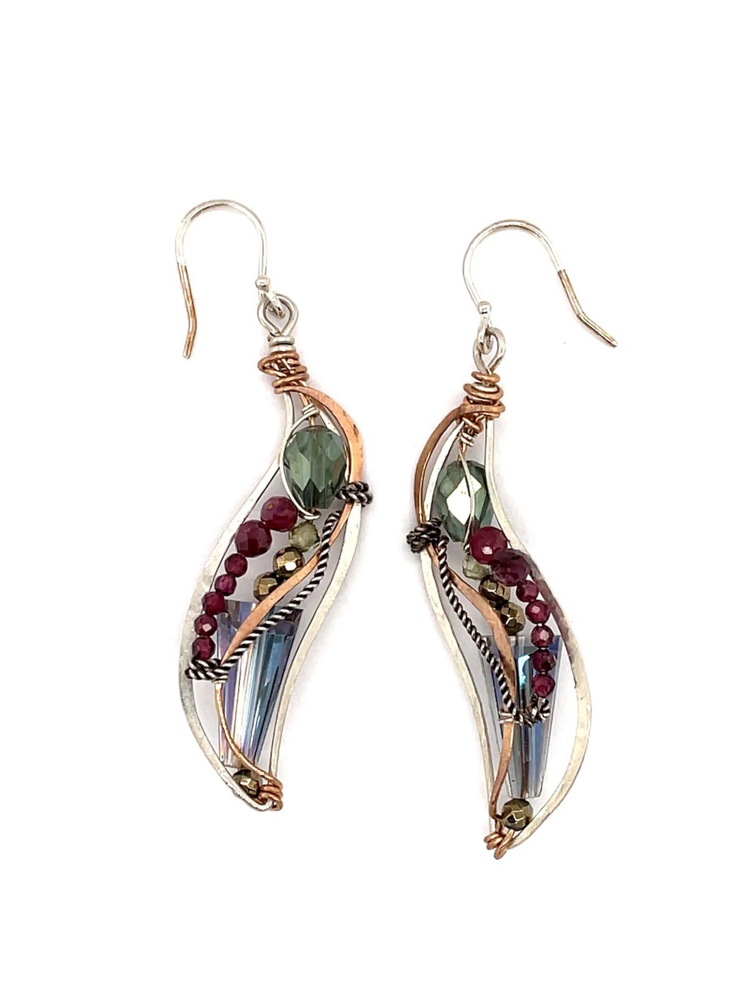 Humming Bird Garnet Earrings