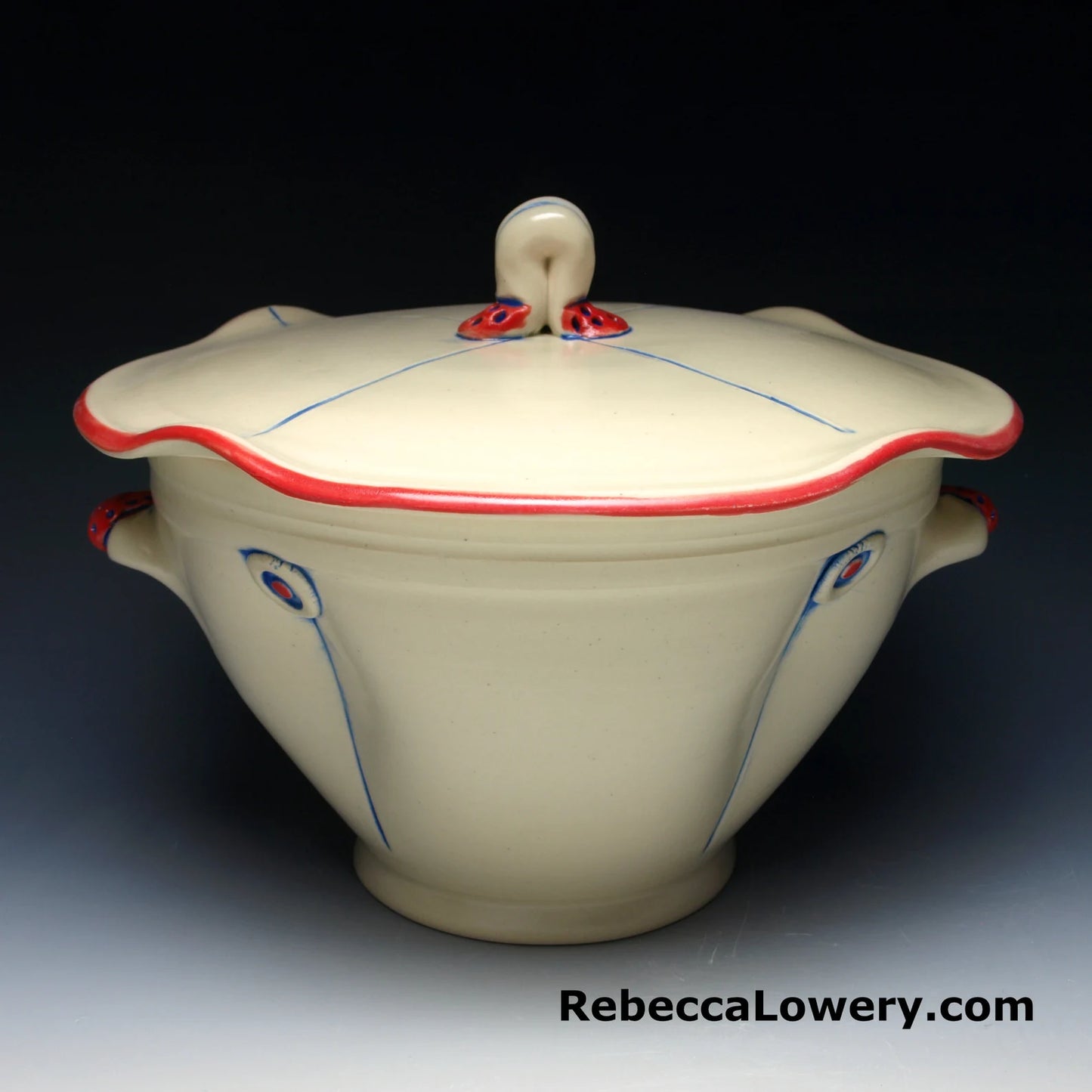 Button Ceramic Casserole Dish with Lid