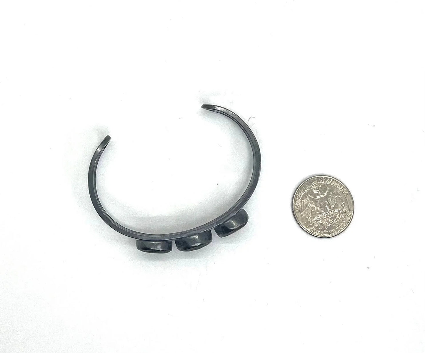 Three Stone Sterling Silver Cuff