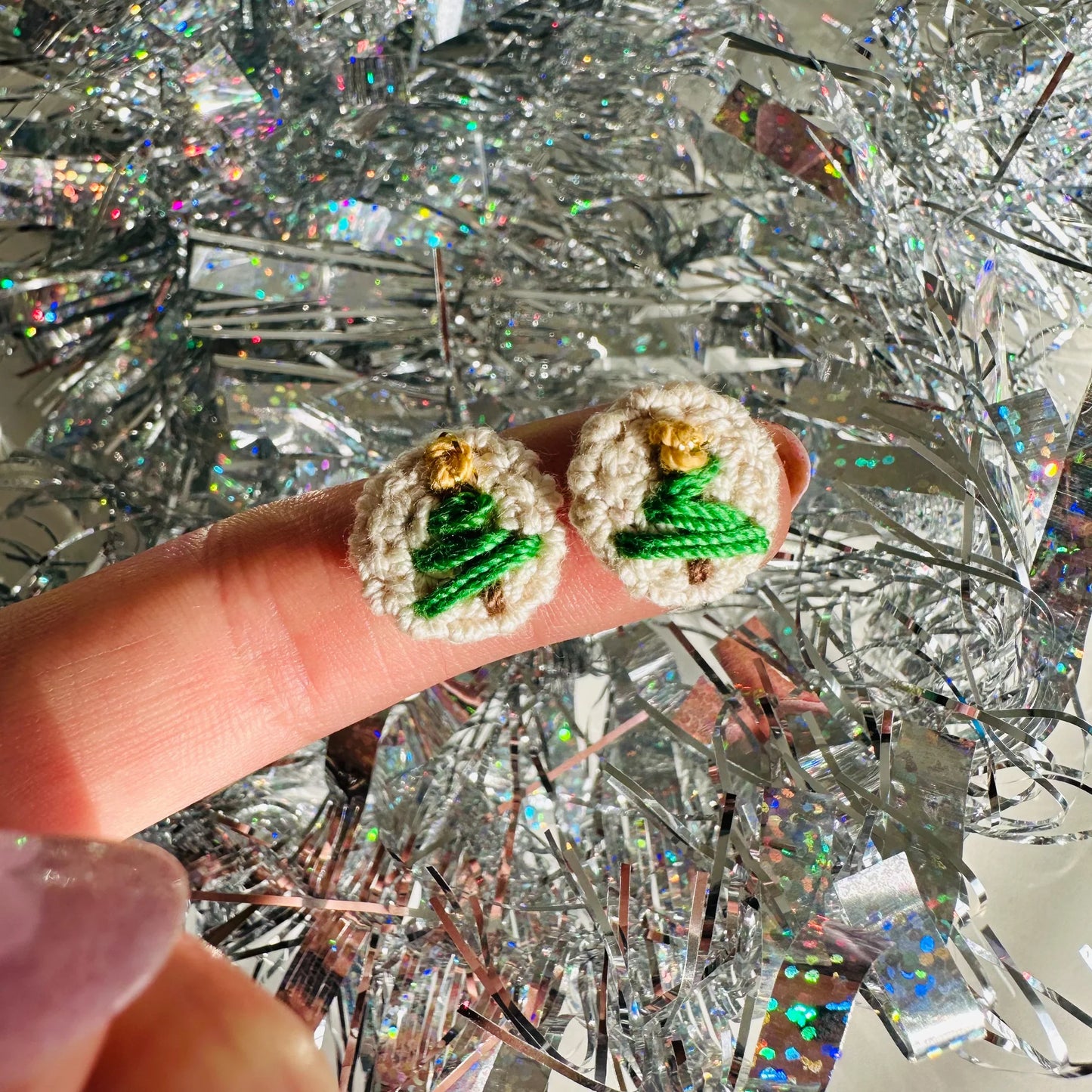 Embroidered Holiday Tree Studs