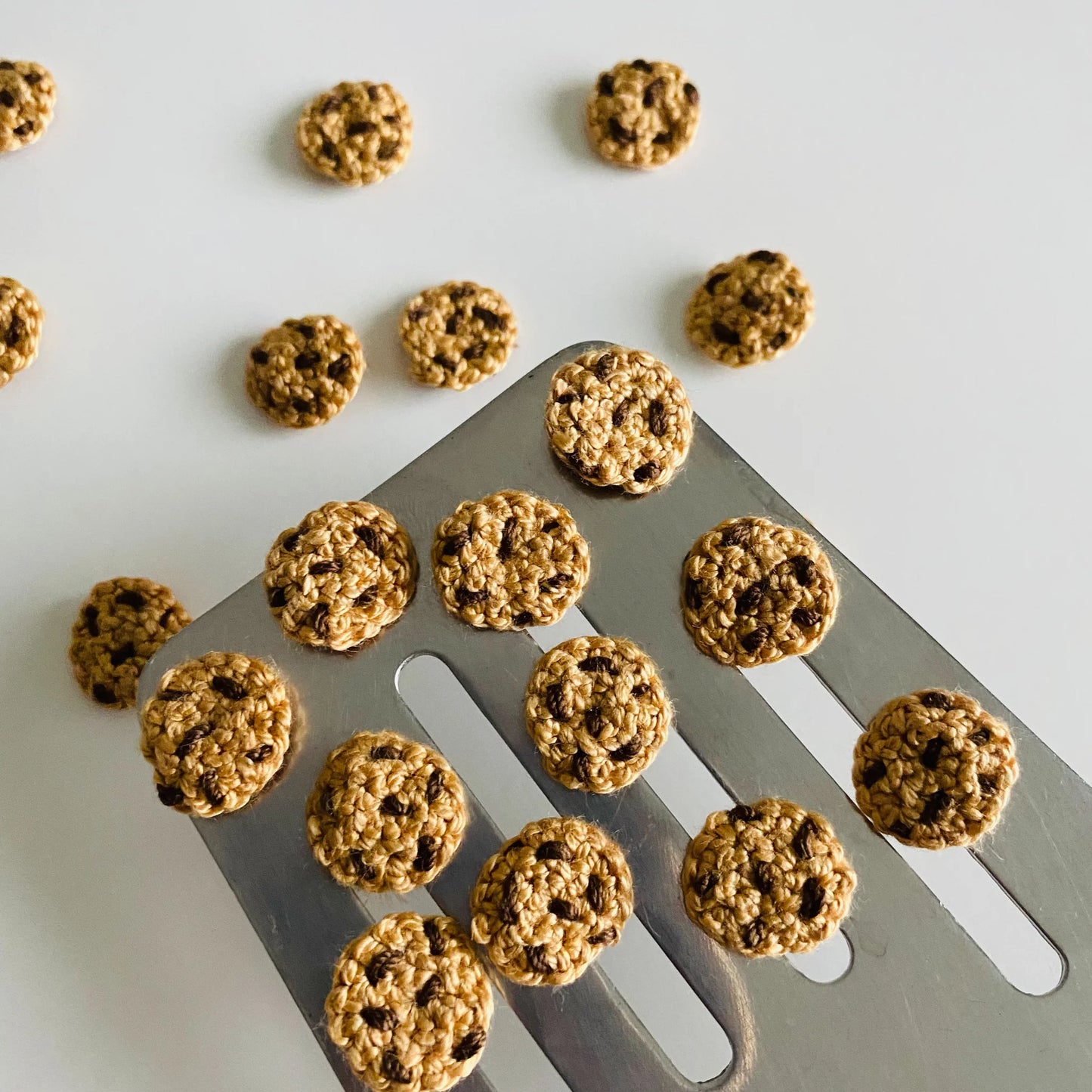 Crochet Chocolate Chip Cookie Studs