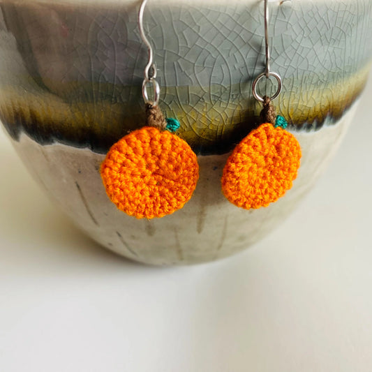 Crochet Pumpkin Dangles