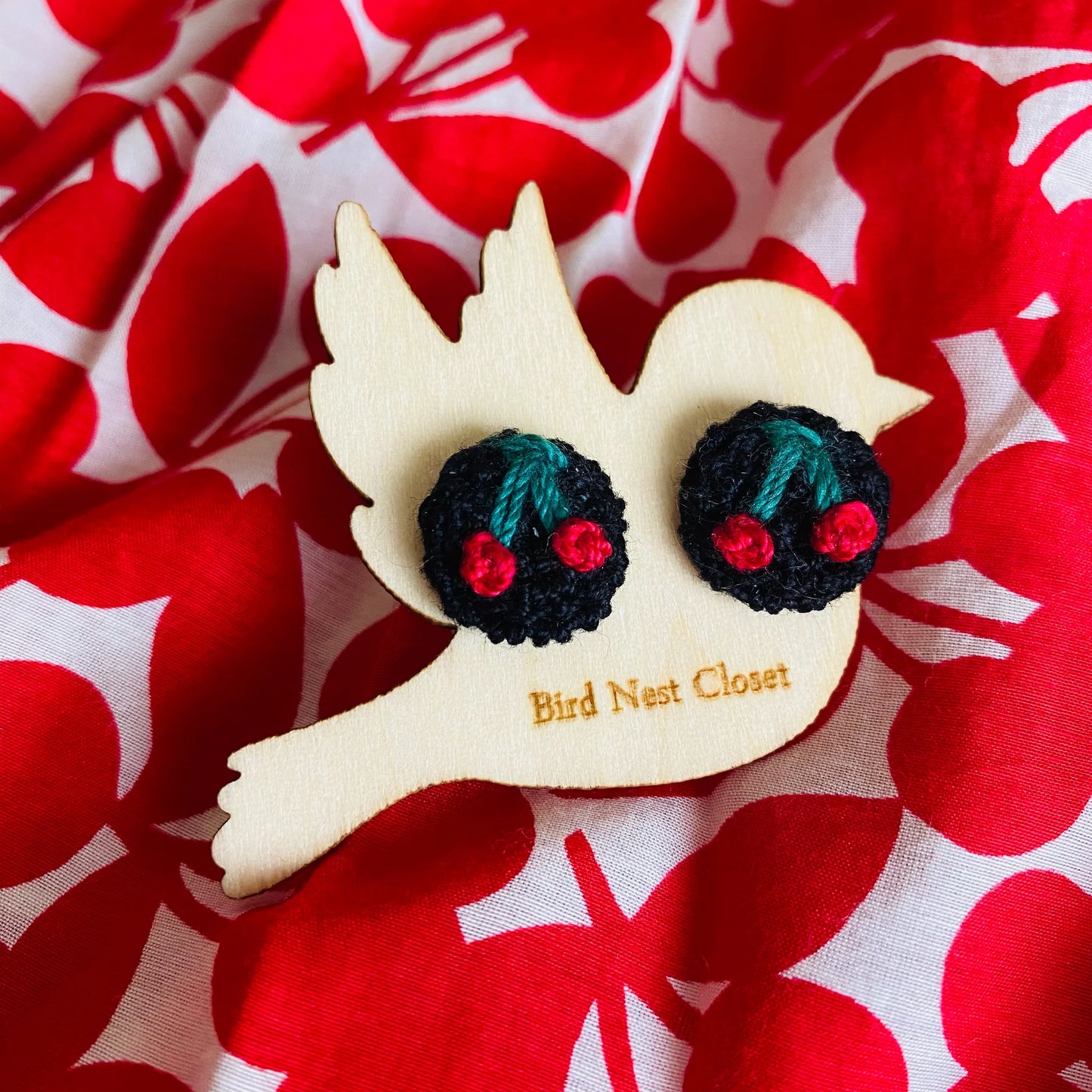Crochet Cherry Studs