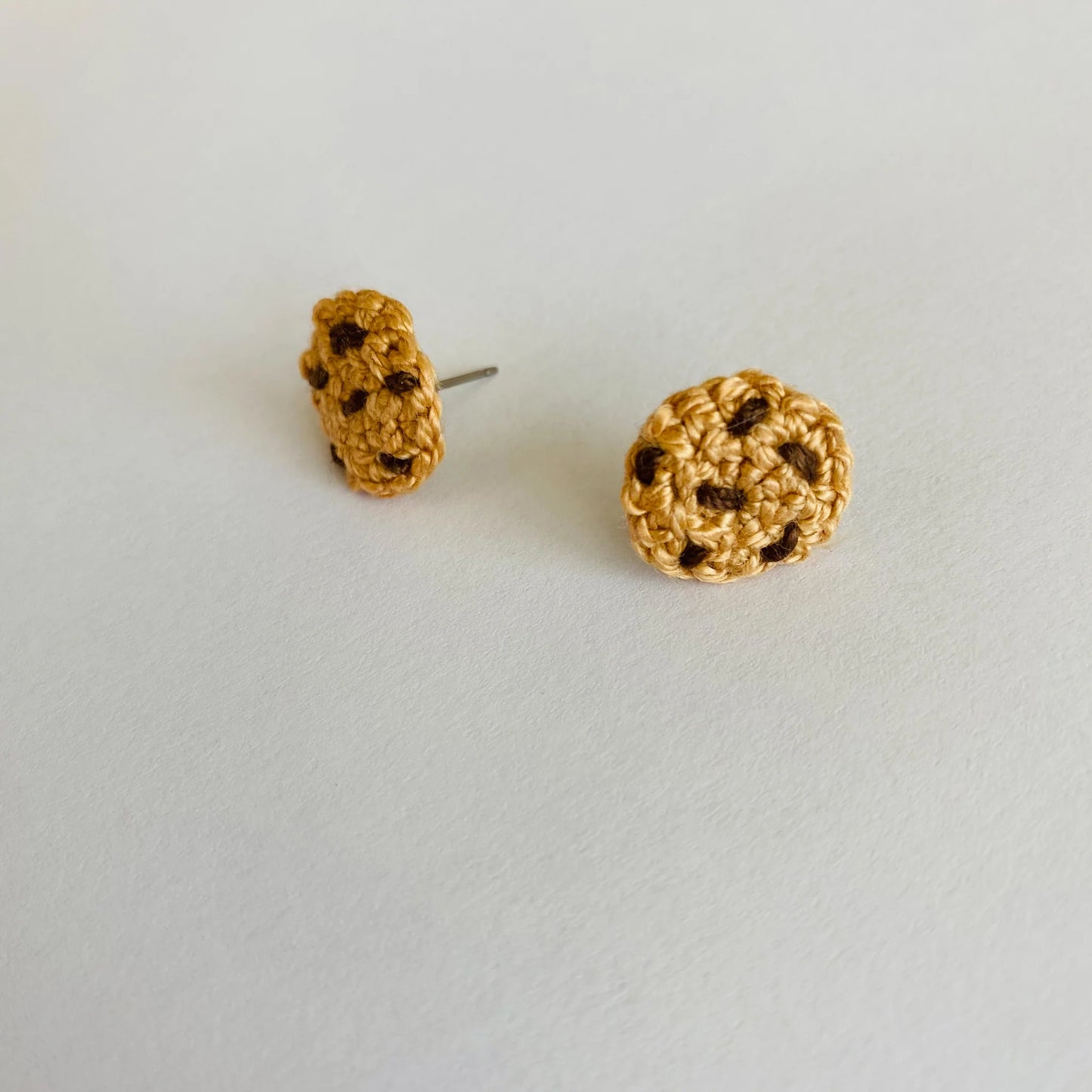 Crochet Chocolate Chip Cookie Studs