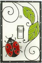 Single Ceramic Switchplate - Ladybug
