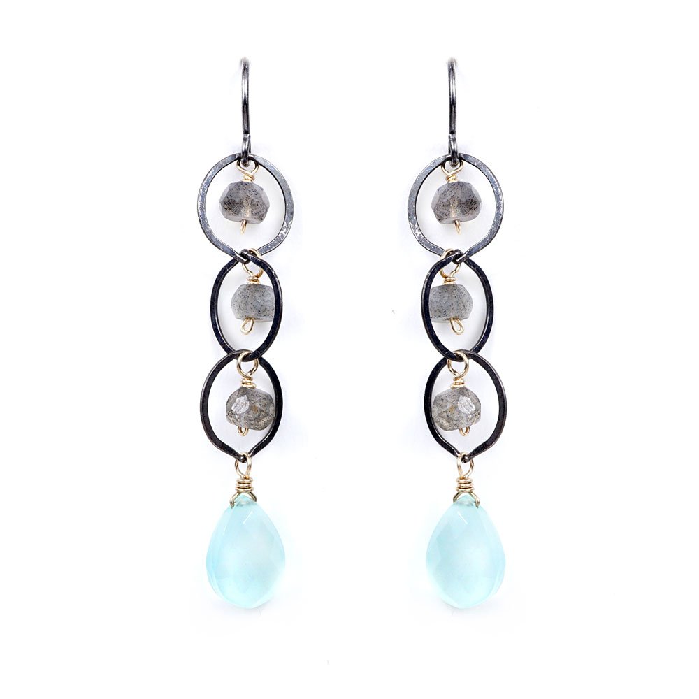 Gold Labradorite Drop Earrings