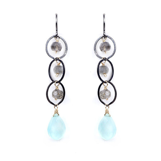 Gold Labradorite Drop Earrings
