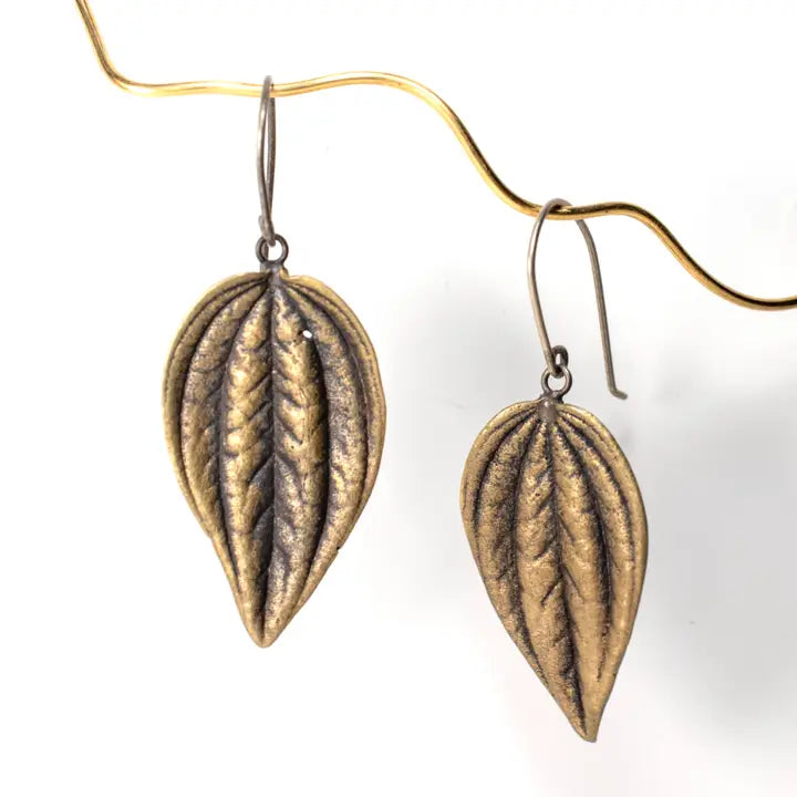 Leaf Peperomia Dangle Earrings