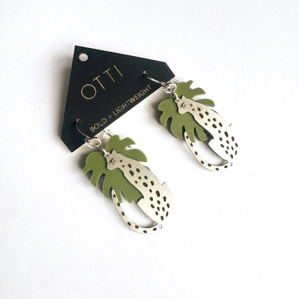 Silver Leopard Earrings