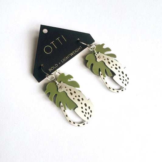 Silver Leopard Earrings
