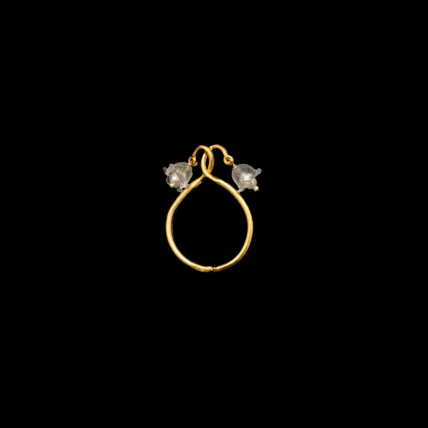 Lily of the Valley Double Pearl Gold Ring