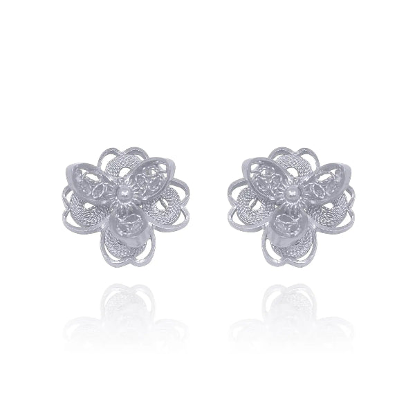 Lotus Silver Stud Earrings