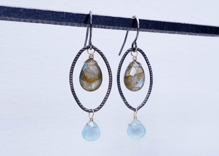 Oval Labradorite Earrings
