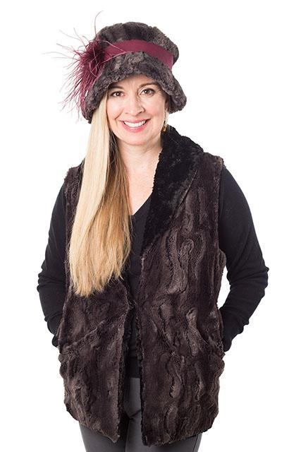 Reversible Faux Fur Vest - Espresso Bean/Black