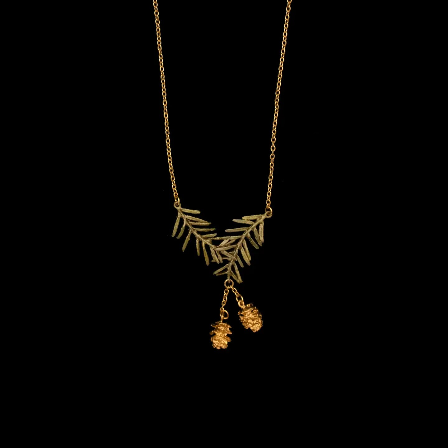 Pine Needle Gold Necklace
