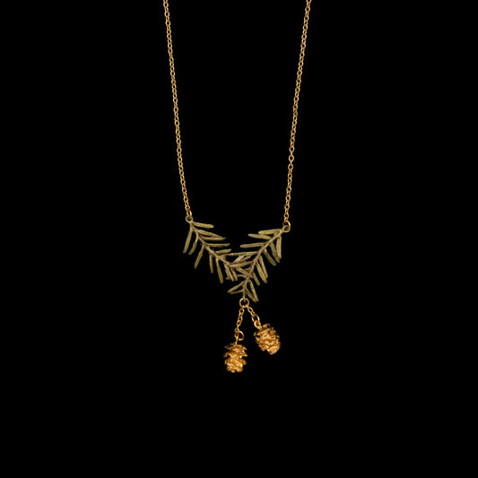 Pine Needle Gold Necklace