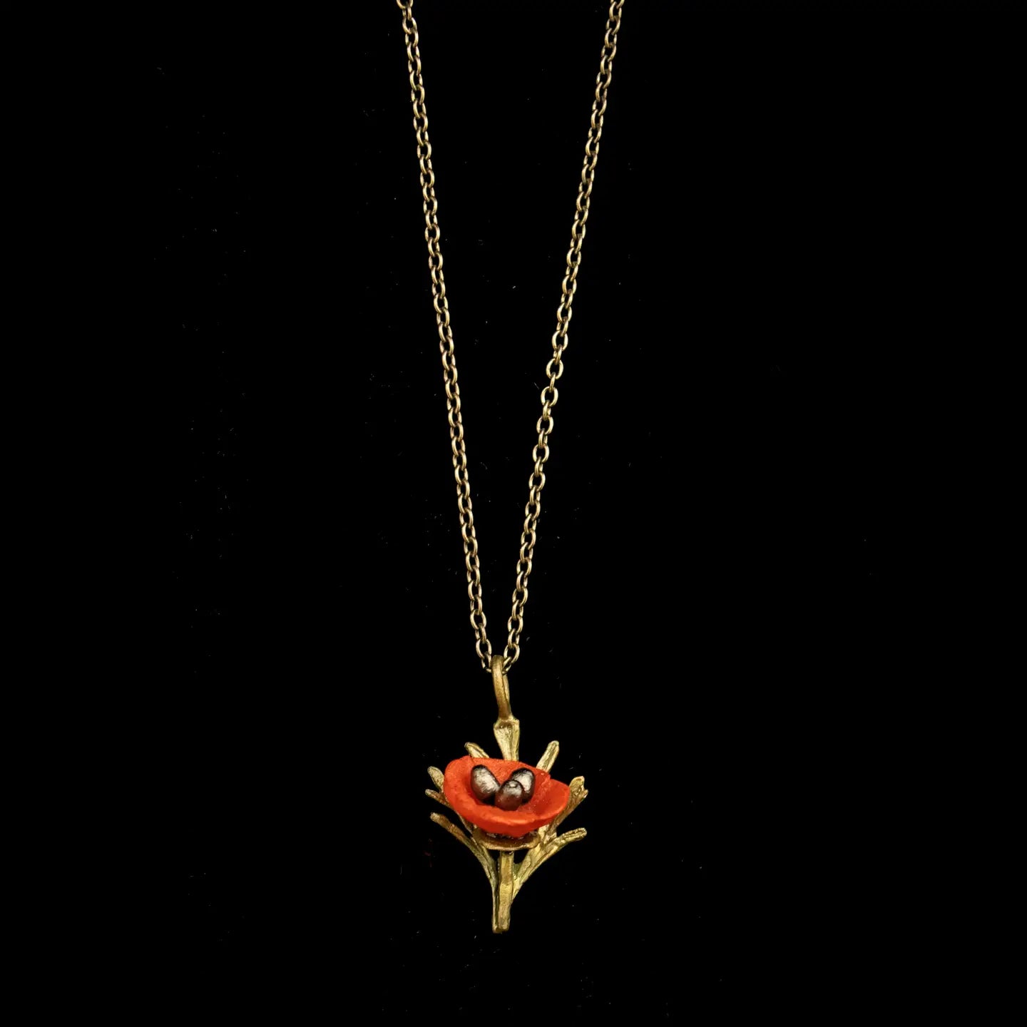 Red Poppy Necklace